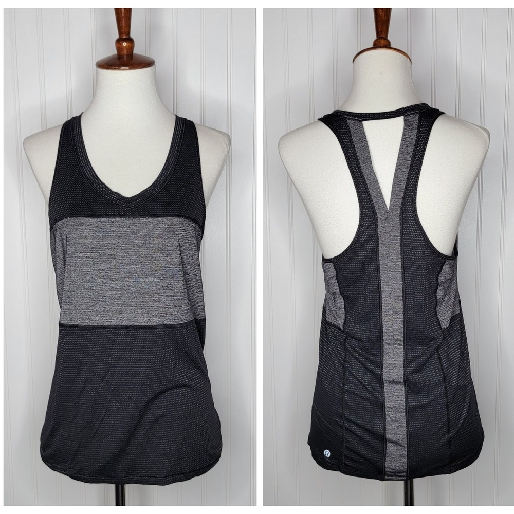 Lululemon Racerback Tank Top Women's‎ size 4/6 Black & Gray
